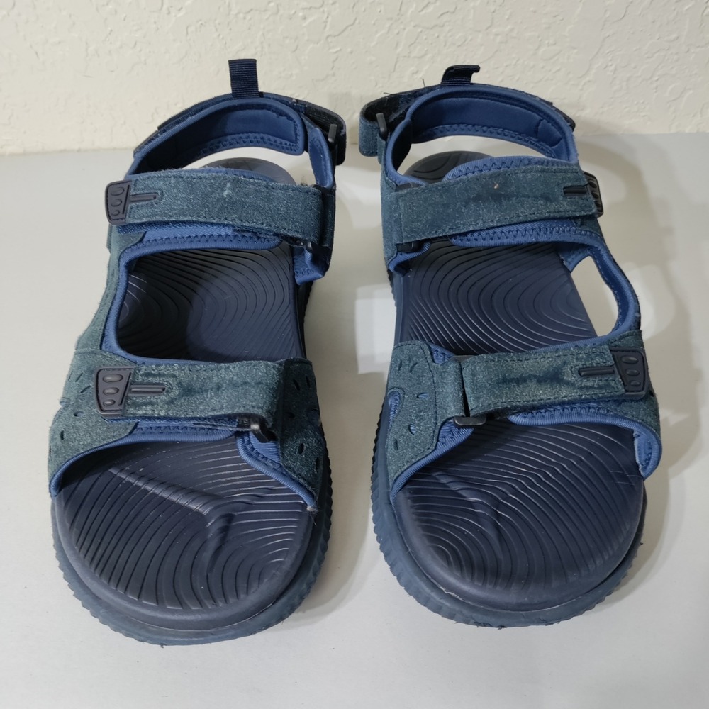 Kuailu Mens Navy Blue Suede Sport Sandals Adjustable Straps Size 15 EU 49 UK 14